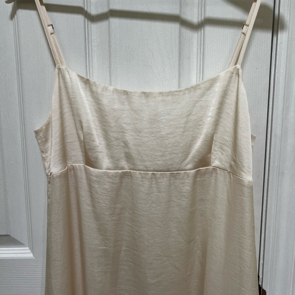 Sunday Best Cream Satin Midi Dress